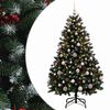 vidaXL Umetna božična jelka, zelena z okraski 150 cm 150 LED