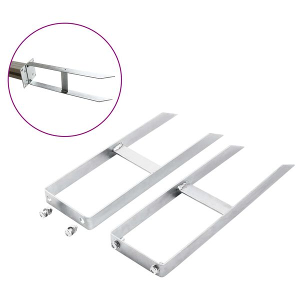 vidaXL Talne konice za ograjo 2 kosa za WPC ograjo jeklo 40 cm