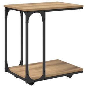 vidaXL Stranska miza Umetni hrast 50 x 35 x 55.5 cm Inženirski les