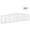 vidaXL Obokane gabion ko&scaron;are 15 kosov 400x30x80/100 cm cinkano železo