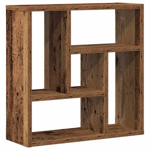 vidaXL Stenska polica Old Wood 45x16x45 cm Inženirski les