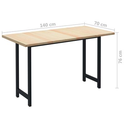 vidaXL Jedilna miza 140x70x76 cm borovina