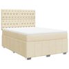 vidaXL Box spring postelja z vzmetnico krem 140x200 cm blago