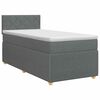 vidaXL Postelja boxspring z vzmetnico Temno siva 90 x 190 cm Blago