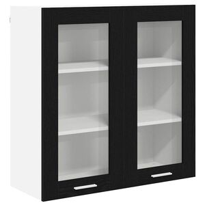 vidaXL Viseča omarica Črna Orehovina 80 x 31 x 80 cm Konstruiran les