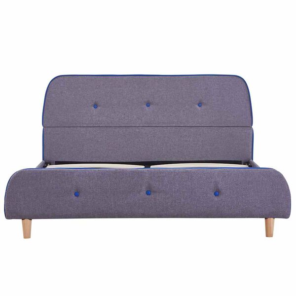 vidaXL Posteljni okvir brez vzmetnice svetlo siva tkanina 135x190 cm