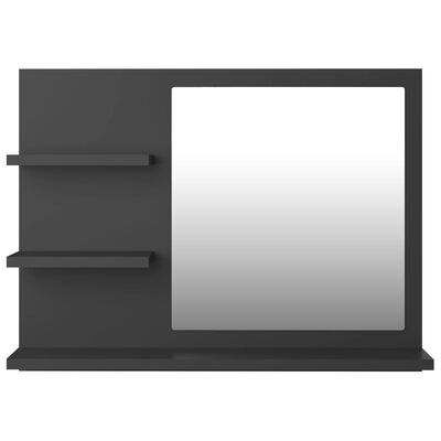 vidaXL Kopalniško ogledalo sivo 60x10,5x45 cm iverna plošča