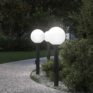 vidaXL Stebričke z vtičnico 3 kosi 80 cm črne IP44