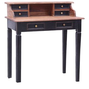 vidaXL Pisalna miza s predali 90x50x101 cm trden mahagonij