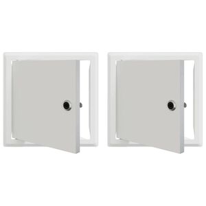 vidaXL Dostopna enota 2 kos Bela 23 x 23 x 3 cm Jeklo
