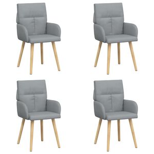 vidaXL Jedilni stoli 4 kos Blago Svetlo siva 60 x 56 x 96 cm