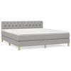 vidaXL Box spring postelja z vzmetnico svetlo siva 160x200 cm žamet