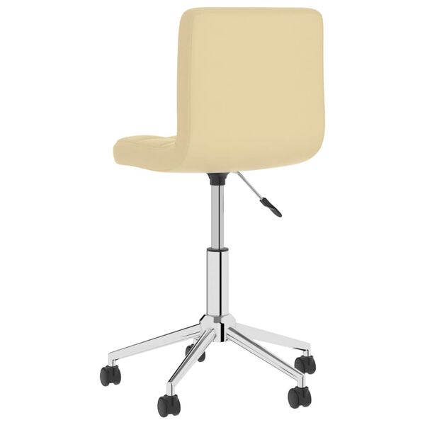 vidaXL Vrtljivi jedilni stoli 4 kosi krem umetno usnje