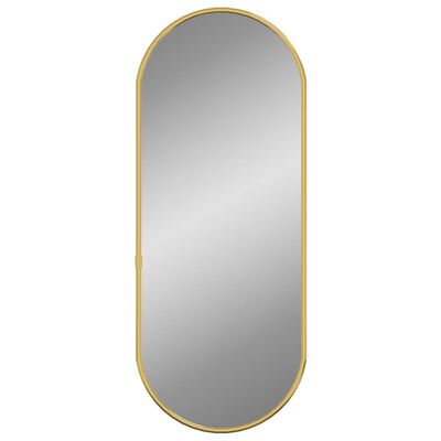 vidaXL Stensko ogledalo zlate 50x20 cm ovalno