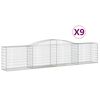 vidaXL Obokane gabion ko&scaron;are 9 kosov 400x50x80/100 cm cinkano železo
