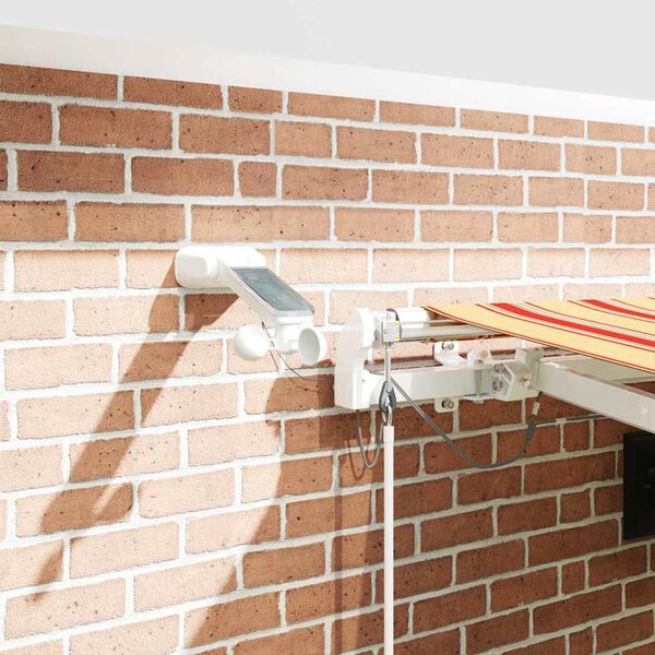 vidaXL Retraktilna tenda z LED lučmi Rumena in oranžna 450 &times; 300 cm