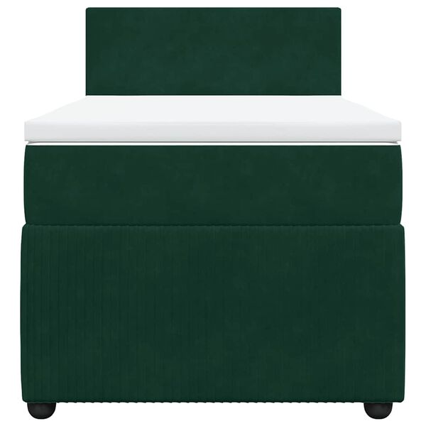 vidaXL Box spring postelja z vzmetnico temno zelena 80x200 cm žamet