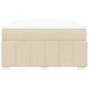 vidaXL Box spring postelja z vzmetnico krem 160x200 cm blago