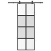 vidaXL Drsna vrata z opremo 76x205 cm kaljeno steklo in aluminij