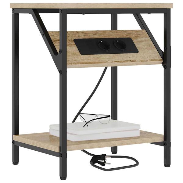 vidaXL Nočna omarica Sonoma hrast 38 x 30 x 48 cm Konstruiran les