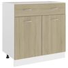 vidaXL Spodnja omarica s predalom sonoma hrast 80x46x81,5cm iverna pl.