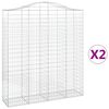 vidaXL Obokane gabion ko&scaron;are 2 kosa 200x50x220/240 cm pocinkano železo