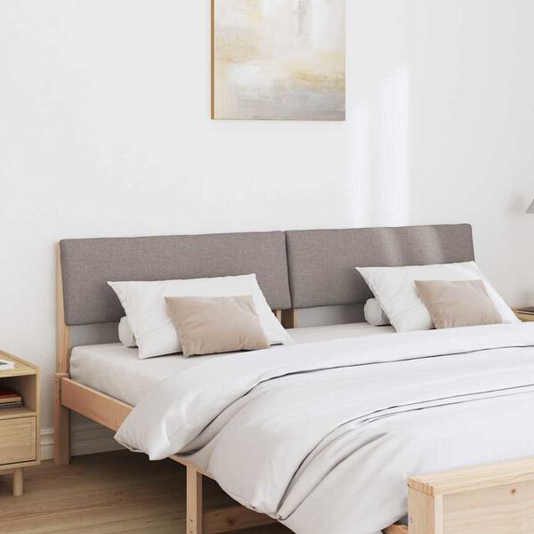 vidaXL Tapecirano vzglavje Taupe 200 cm Masivno borovo les