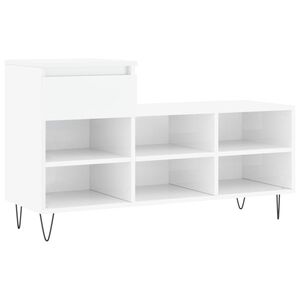 vidaXL Omarica za čevlje visok sijaj bela 102x36x60 cm inženirski les