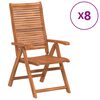 vidaXL Zložljivi naslanjači 8 kosov 56x72x107 cm masivni akacijev les