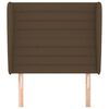 vidaXL Vzglavje z u&scaron;esi temno rjavo 93x23x118/128 cm blago