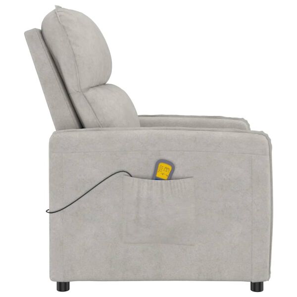 vidaXL Masažni stol svetlo siva tkanina iz mikrovlaken