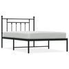 vidaXL Kovinski posteljni okvir z vzglavjem črn 107x203 cm