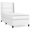 vidaXL Box spring postelja z vzmetnico bel 100x200 cm umetno usnje