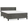 vidaXL Box spring posteljni z vzmetnico temno siv 140x190 cm žamet