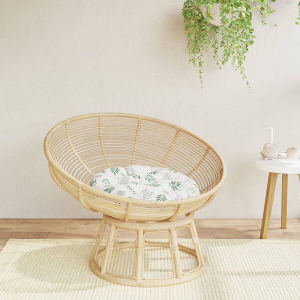 vidaXL Okrogla blazina vzorec listja &Oslash; 60 x 11 cm oxford tkanina