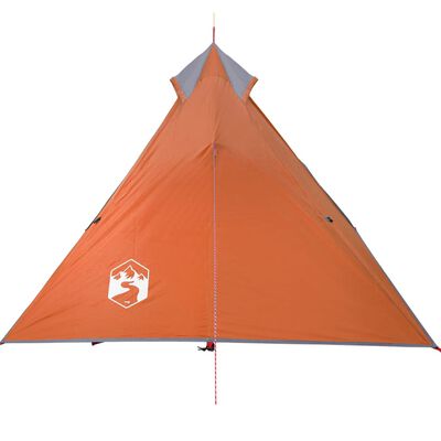 vidaXL Šotor za kampiranje za 1 osebo siv in oranžen vodoodporen