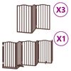 vidaXL Ograda za pse z vrati zložljiva 15 panelov rjava 750 cm les