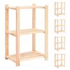 vidaXL Stojalo 3-nadstropno 5 kosov 60x38x90 cm trdna borovina 150 kg