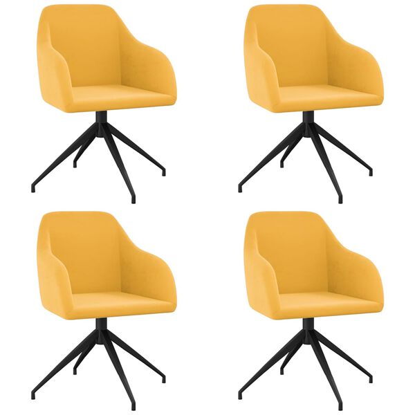vidaXL Jedilni stoli 4 kosi gorčično rumen žamet