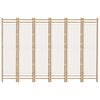 vidaXL Zložljiva 6-delna pregradna stena 240 cm bambus in platno