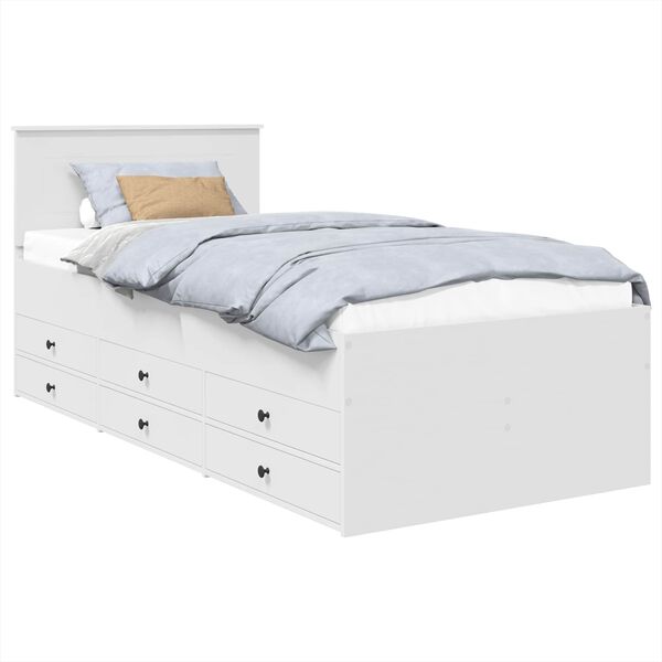 vidaXL Dnevna postelja Bela in črna 90 x 200 cm Konstruiran les