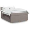 vidaXL Box spring postelja z vzmetnico taupe 140x190 cm blago