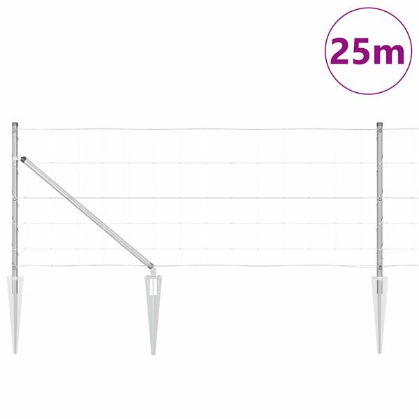 vidaXL Steber ograje. Cinkano 25 x 0,8 m Jeklo