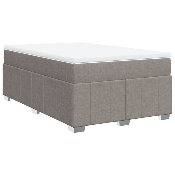 vidaXL Box spring postelja z vzmetnico taupe 120x190 cm blago