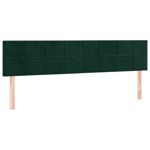vidaXL Posteljno vzglavje temno zelena 180x5x78/88 cm žametna
