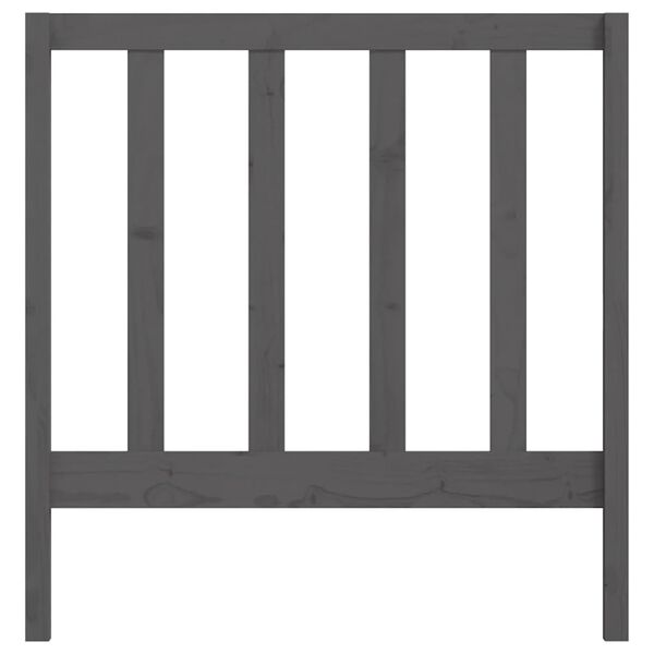 vidaXL Posteljno vzglavje sivo 96x4x100 cm trdna borovina