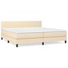 vidaXL Box spring postelja z vzmetnico krem 200x200 cm blago