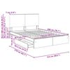 vidaXL Postelja s shranjevanjem Črna 150 x 200 cm Konstruiran les