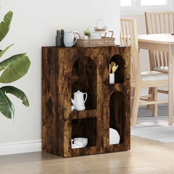 vidaXL Strani &scaron;al Dimljeni oreh 59 x 35 x 80.5 cm Konstruiran les