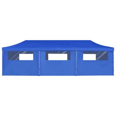 vidaXL Zložljiv pop-up vrtni šotor z 8 stranicami 3x9 m moder